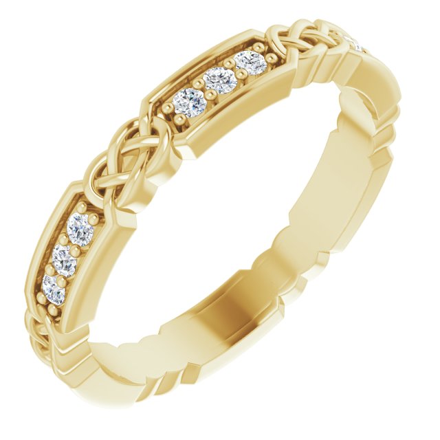 0.27 ct. Round Diamond Eternity Band Celtic Knot Accent Ring-VIRABYANI
